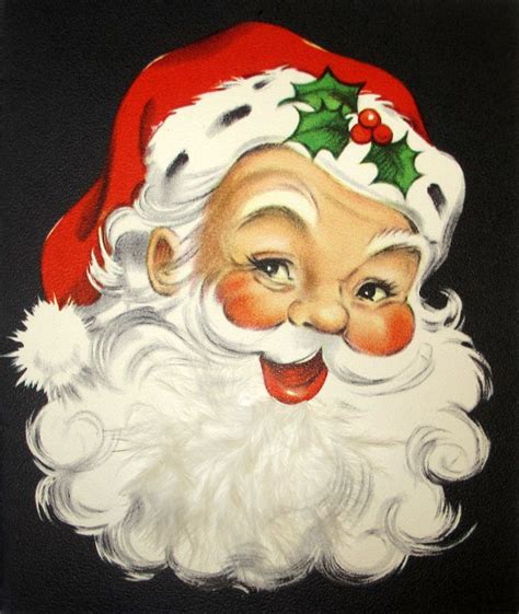 Vintage Christmas Card Vintage Santas Christmas Prints Santa