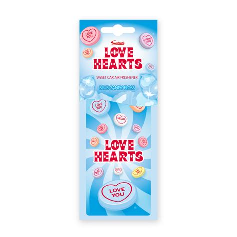 Love Hearts 2d Blue Candy Floss Car Air Fresheners
