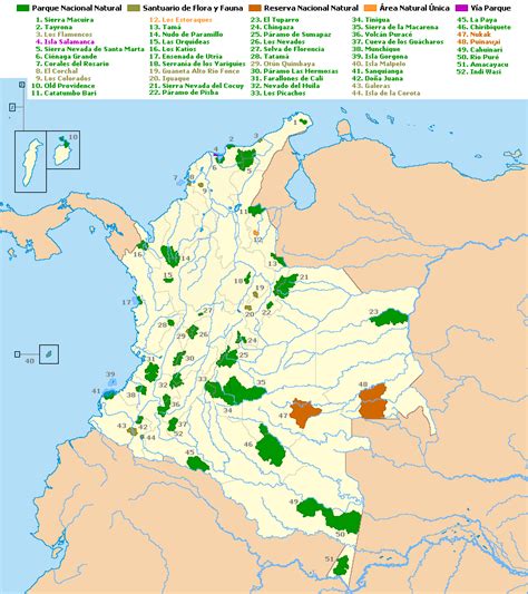 Viajes Inolvidables Mapa De Parques Naturales De Colombia