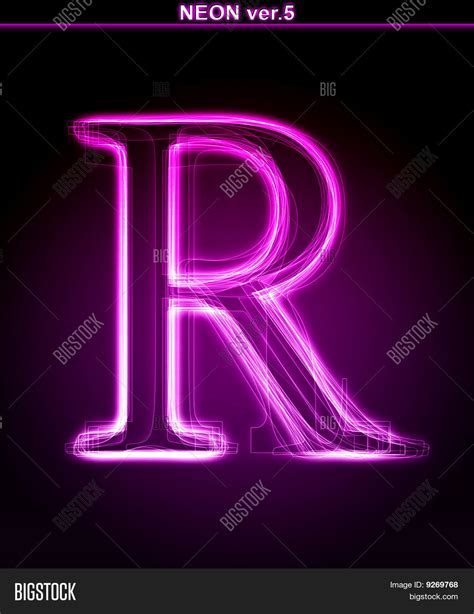 Glowing Neon Letter R Image And Photo Free Trial Bigstock