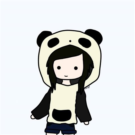 Chibi Wearing Panda Hoodie By On Progress On Deviantart