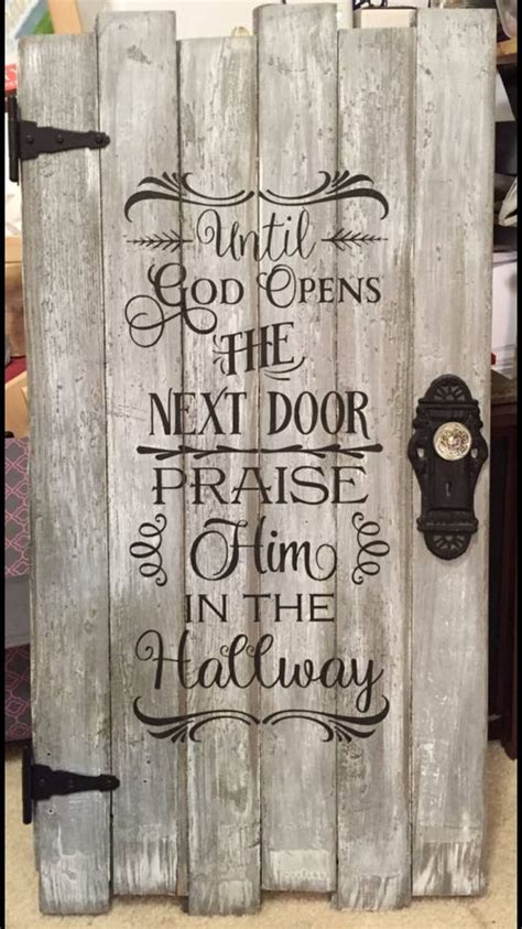 Until God opens the next door praise Him in the hallway | Etsy