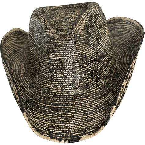 Wornstar Hut Hellrider Black And Natural Rocker Cowboy Hat Mit Metall Logo