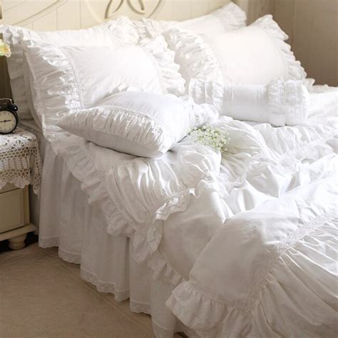 Luxury White Ruffle Bedding White Ruffle Comforter White Bedding
