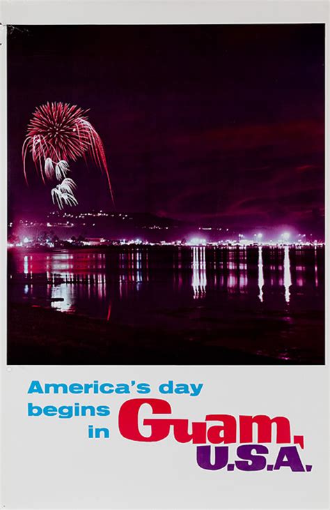 Americas Day Begins In Guam Usa Original Travel Night Fireworks Scene