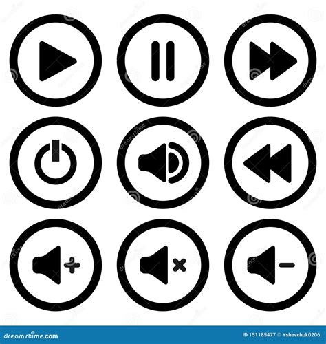 Collection Of Multimedia Symbols And Audio Music Speaker Volume Icons