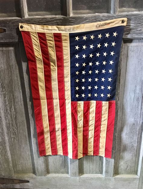 Antique 48 Star Flag Rare American Flag Americana Home Etsy 48 Star