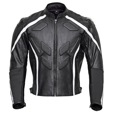 Excalibur Men S Race Leather Motorcycle Jacket Slick Moto