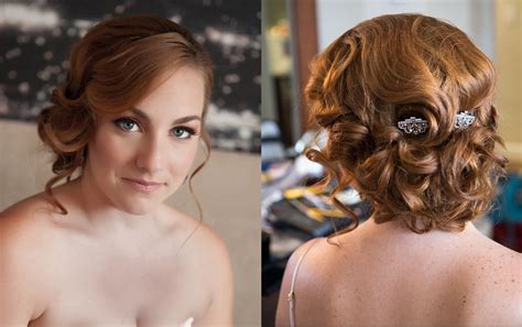 Classic Old Hollywood Curly Bridal Makeup And Hair Updo