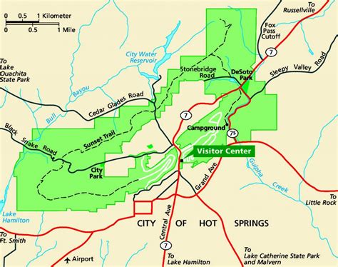 Park Junkie Map Of Hot Springs National Parkpark Junkie
