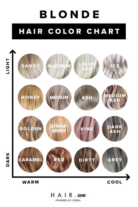 Blonde Hair Colour Chart With Names