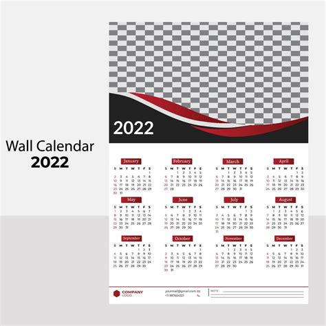 2022 Kalender Kalender 2022 Week Start Zondag Huisstijl Vector