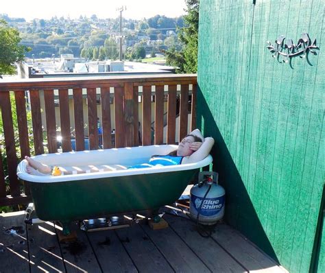 Off Grid Propane Powered Hot Tub Diy Hot Tub Hot Tub Outdoor Outdoor Bathtub
