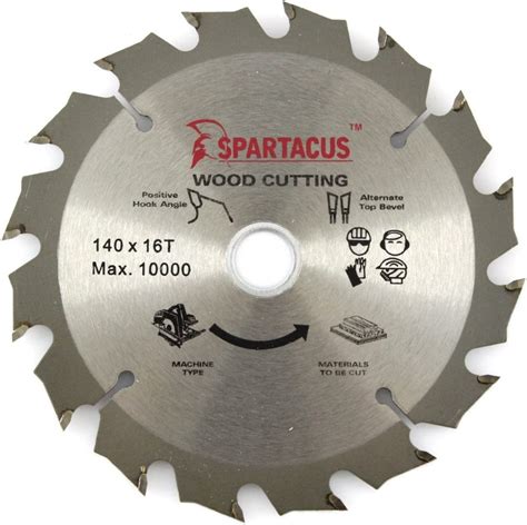 Spartacus Wood Cutting Circular Saw Blade 140mm X 16mm Bore 16 Teeth