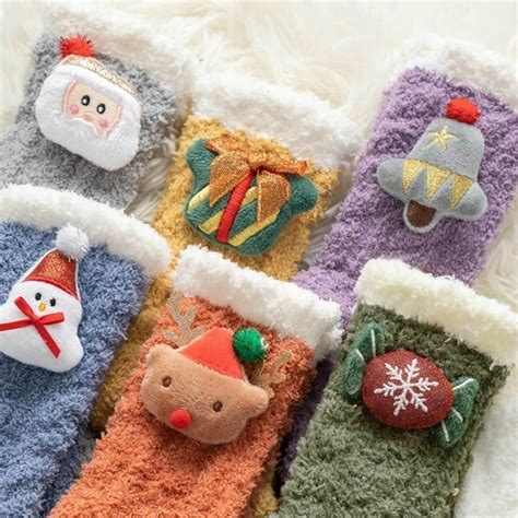Travelwant Women Christmas Fuzzy Fluffy Socks Cozy Warm Slipper Bed