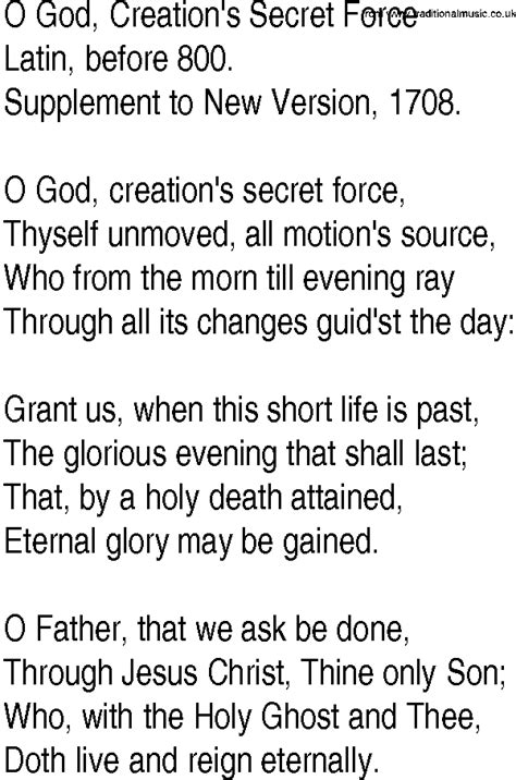 Justsomelyrics 19 19.31 darin zanyar sail the ocean lyrics shakira dondé están los ladrones? Hymn and Gospel Song Lyrics for O God, Creation's Secret ...