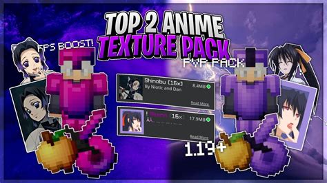 Top 2 Anime Texture Pack Untuk Pvp Support Mcpe 119 Terbaru Youtube