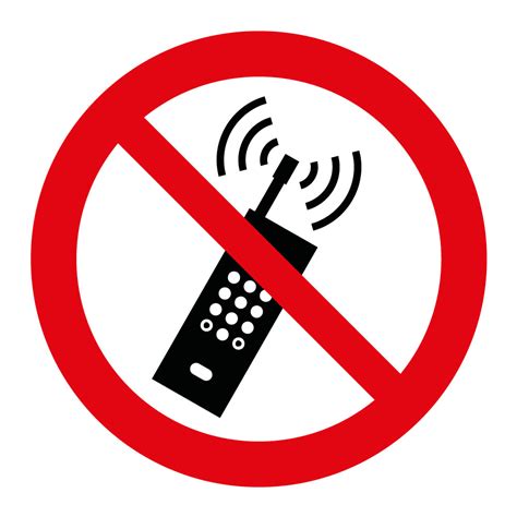 Zakaz UŻywania TelefonÓw KomÓrkowych Symbol Naklejka 100x100