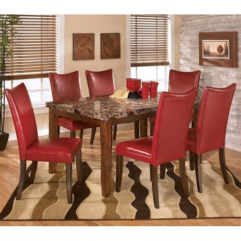 Lacey Dining Room Set With Charrell Red Chairs Signature Design