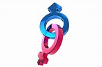 Male, female sex sign. Gender symbols illustration. 3D rendering. 3D ...