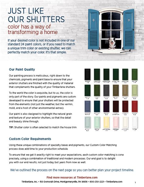 Custom Color For Shutters Custom Color Matching Process Timberlane