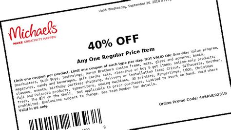 Michaels Offers 40 Off One Item At Regular Price Through September 29