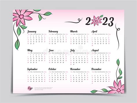 Calendar 2023 Vector Template Wall Calendar 2023 Simple Minimal