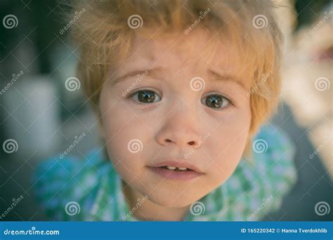 Sad Eyes Closeup Portrait Of A Sad Child Childrens Emotions