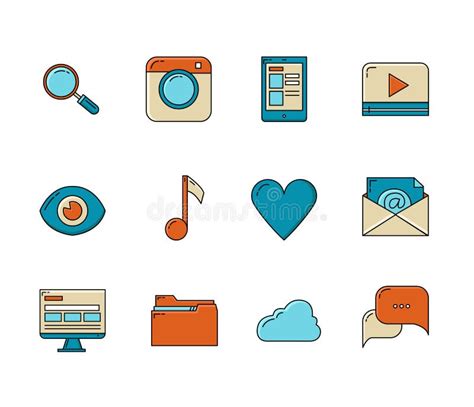 Media And Communication Icons Stock Vector Illustration Of Sign
