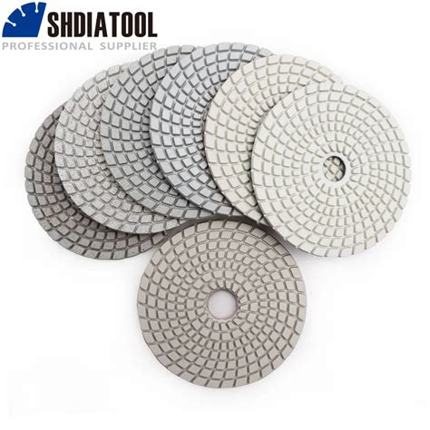 Shdiatool 7pcsset 4 Diamond Flexible Polishing Pads For Stone Ceramic