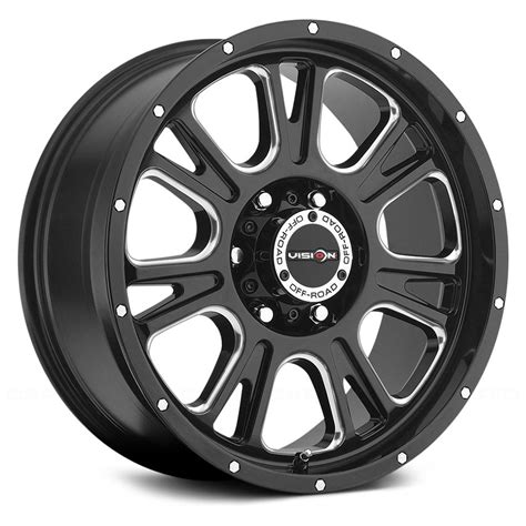 Vision Off Road® 399 Fury Wheels Gloss Black With Milled Spokes Rims