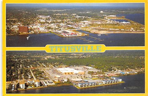 Greetings From Titusville Aerial View Titusville Florida Fl Postcard