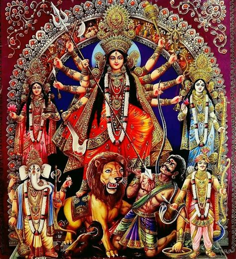Hindu Cosmos Durga Durga Goddess Durga Painting