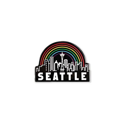 Seattle Skyline Enamel Pin Seattle Pride Hard Enamel Pin Seattle