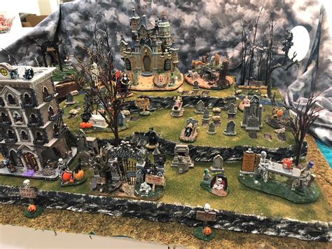 Halloween Village Display Platform Large Cemetery Graveyard Etsy