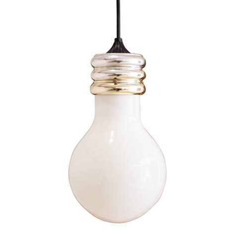 Glass And Chrome “lightbulb” Pendant Lamp Attributed To Ingo Maurer Chairish