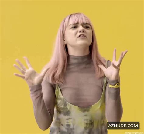 Maisie Williams Sexy Shows Pokies Wearing A See Through Top In A Video