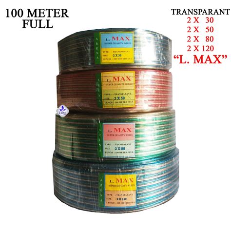 Kabel Transparan Per Meter 2X30 / 2X50 / 2X80 / 2X120 LMAX Instalasi