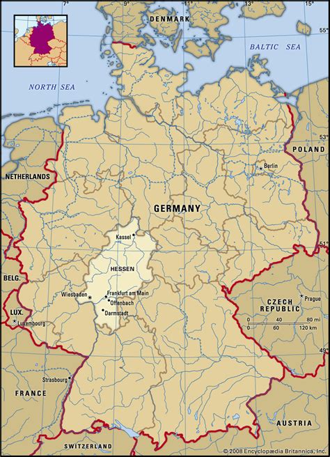 Hessen Germany Map History And Points Of Interest Britannica