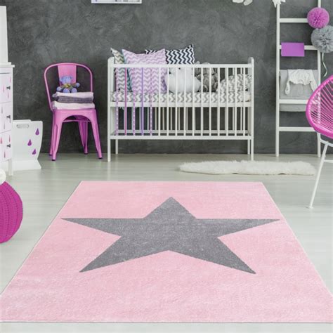 Stern teppich milan pink grau ab 89,00 €. Teppich mit Stern Rosa | Teppich4Kids