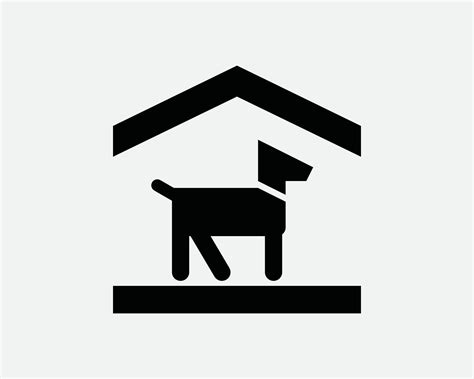 Dog Shelter Icon Canine Animal Home House Boarding Hut Cabin Symbol