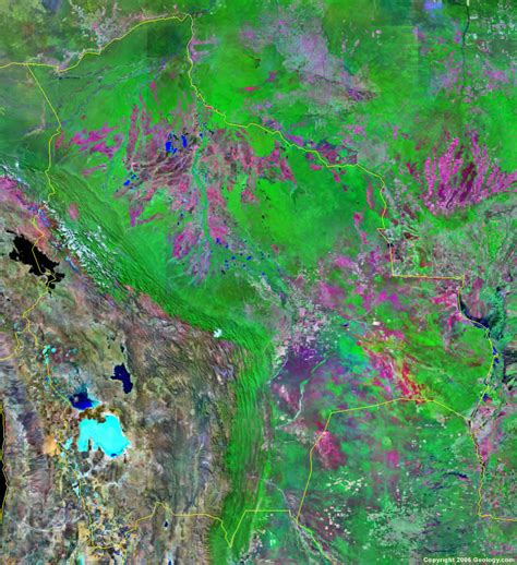 Bolivia Map And Satellite Image