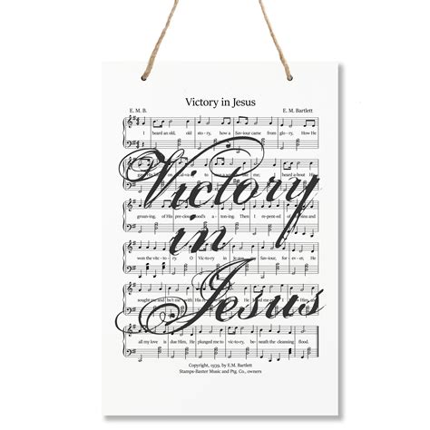 Music Home Decoration Sheet Music Hymn Sign Victory In Jesus Lifesong