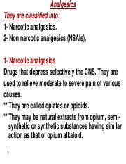 10 Analgesics Pdf Analgesics They Are Classified Into 1 Narcotic