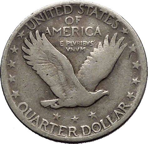 1929 Standing Liberty Quarter Dollar United States Silver Coin With