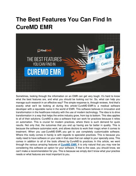 Ppt The Best Features You Can Find In Curemd Emr Powerpoint