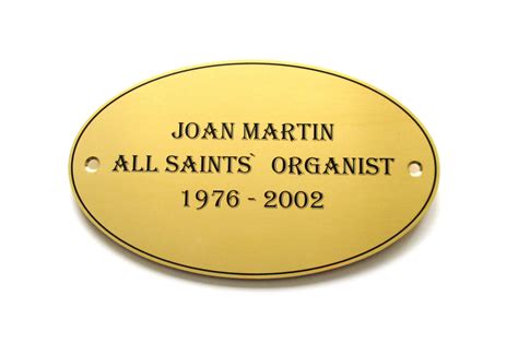 Oval Brass Plaque Brass Plaques Brass Plaque