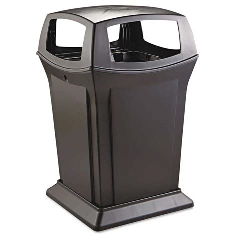 rubbermaid commercial products ranger 45 gal black structural foam square fire safe trash can