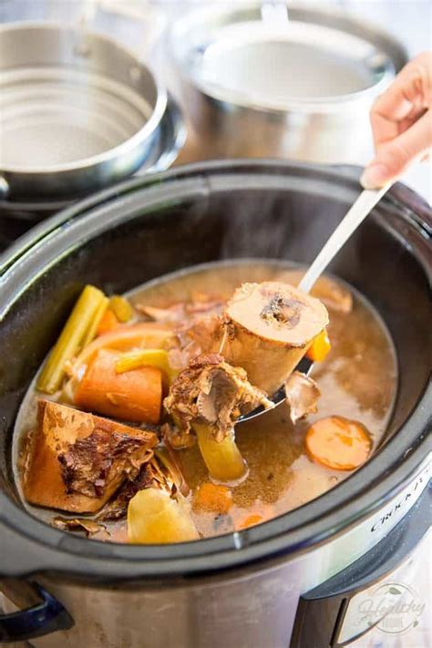 Make Your Own Slow Cooker Beef Bone Broth The Healthy Foodie