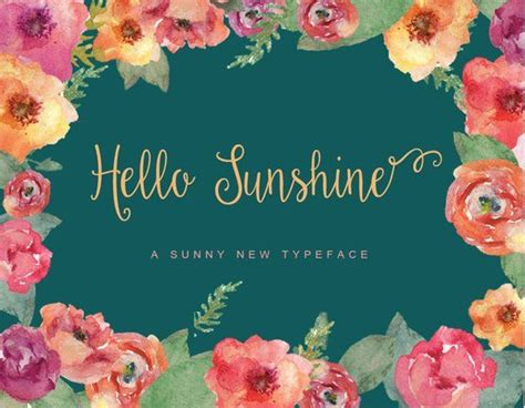 Hello Sunshine Elegant Handwriting Cursive Script Commercial Etsy